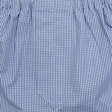 Blue Small Gingham Check Cotton Boxer Shirts
