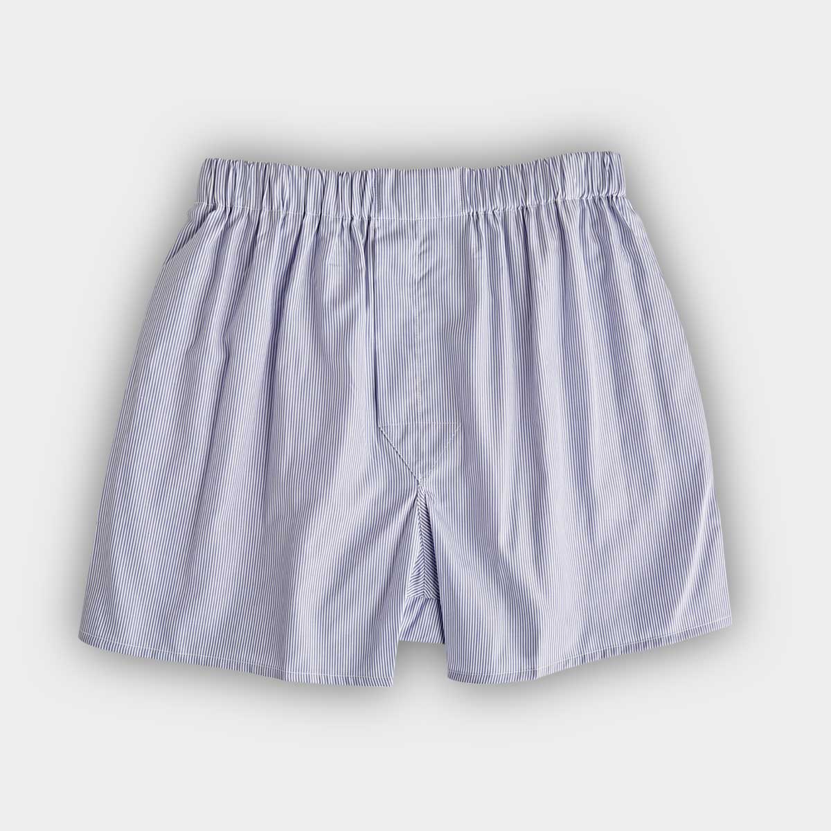 Blue & Fine Bengal Stripe Cotton Poplin Boxer Shorts