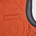 Brick Red Quilted Gilet with Navy Knitted Back