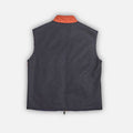 Brick Red Quilted Gilet with Navy Knitted Back