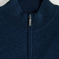 British Blue Zip Neck Cashmere Sweater