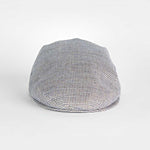 Brown Basket Weave Cotton & Linen Flat Cap