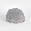 Brown Basket Weave Cotton & Linen Flat Cap