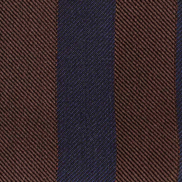 Brown Block Stripe Wool & Silk Blend Tie