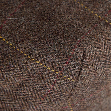 Brown & Coffee Square Check Wool Flat Cap