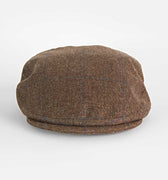 Brown Herringbone With Navy Overcheck Wool Sandown Cap