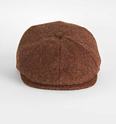 Brown Herringbone Wool Toni Cap