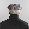 Brown Multicolour Check Silk, Linen & Wool Gatsby Cap