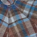 Brown Multicolour Check Silk, Linen & Wool Gatsby Cap