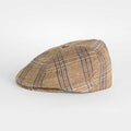 Brown & Navy Overcheck Cotton & Linen Toni Cap