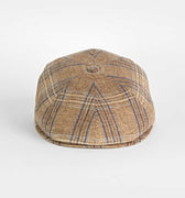 Brown & Navy Overcheck Cotton & Linen Toni Cap