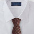 Brown Silk Tie With Small Bean Motif