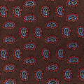 Brown Silk Tie With Small Bean Motif