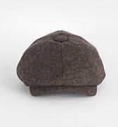 Brown Twill 100% Wool Made In England Gatsby Cap