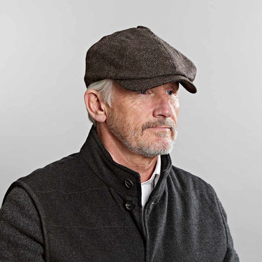 Brown Twill Wool Gatsby Cap