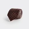 Brown & White Spot Herringbone Silk Tie