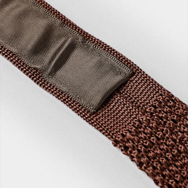 Brown & White Spot Knitted Silk Tie