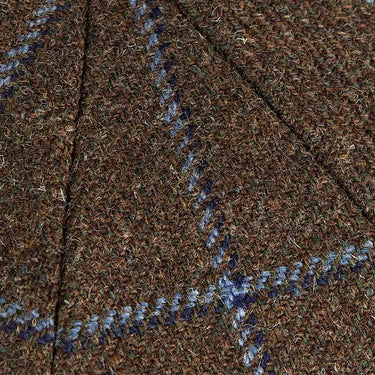 Brown With Large Gold Check 100% Wool Toni Cap
