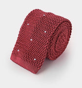 Bruciato & White Spot Knitted Silk Tie
