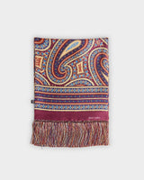 Burgundy Large Fancy Paisley Printed Silk Scarf