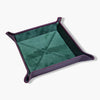 Burgundy Leather & Green Suede Small Travel Tray