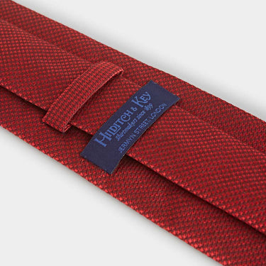 Burgundy Small Houndstooth Wool & Silk Blend Tie