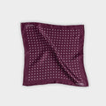 Burgundy & White Medium Spot Silk Pocket Square