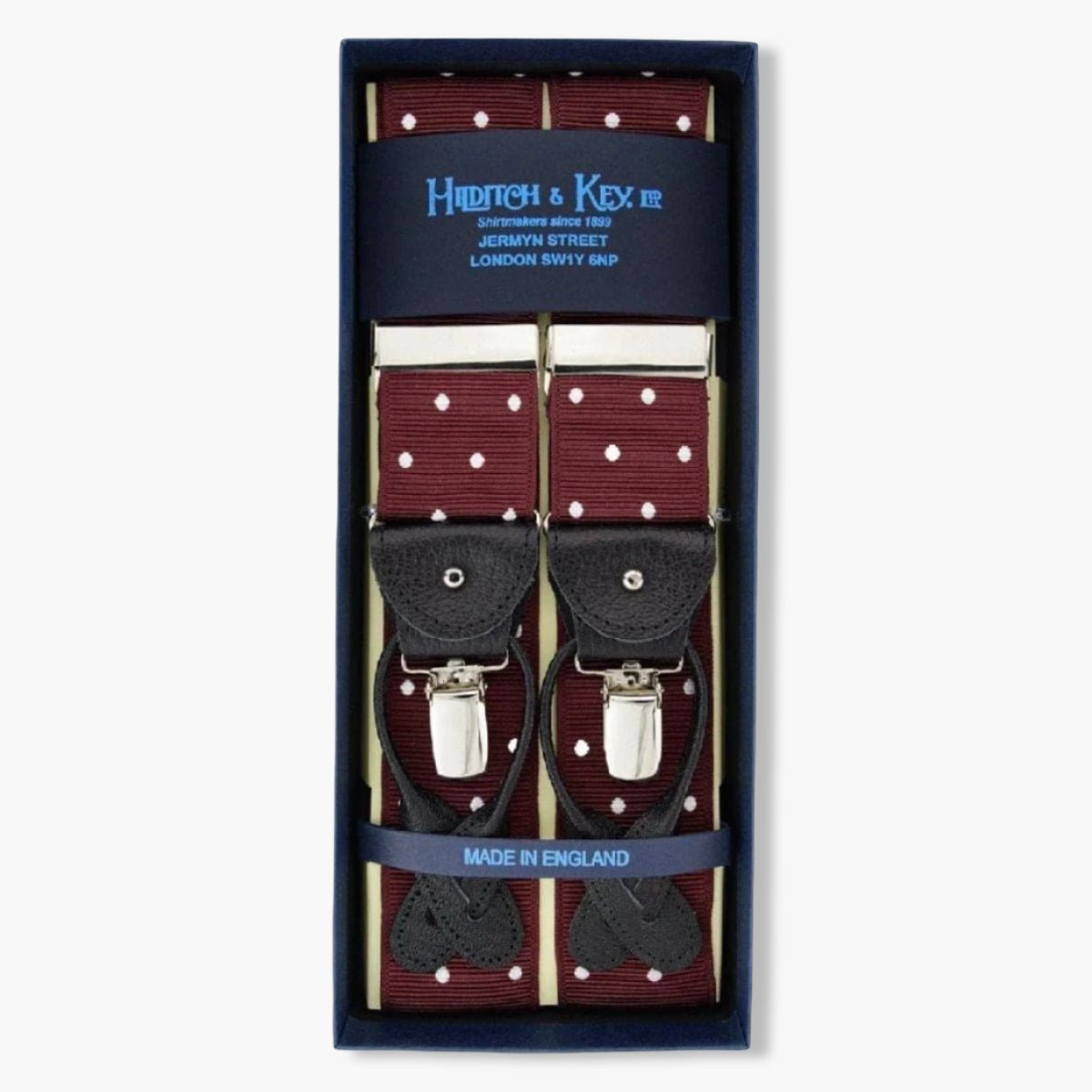 Burgundy & Spot Silk Barathea Braces