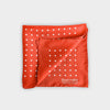 Burnt Orange & White Medium Spot Silk Pocket Square