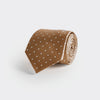Caramel & White Spot Herringbone Silk Tie