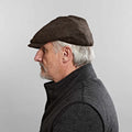 Chocolate Brown Herringbone Wool Gatsby Cap