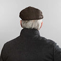 Chocolate Brown Herringbone Wool Gatsby Cap