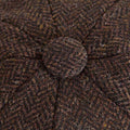 Chocolate Brown Herringbone Wool Gatsby Cap