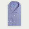 Classic Fit Blue End-on-End Cotton Shirt with Classic Collar & Two Button Cuff