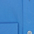 Classic Fit, Classic Collar, 2 Button Cuff Shirt in a Plain Blue Poplin Cotton