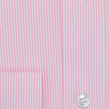 Classic Fit, Classic Collar, 2 Button Cuff Shirt In Pink Fine Bengal