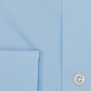 Classic Fit, Classic Collar, Double Cuff in Plain Ice Blue