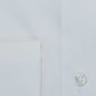 Classic Fit, Classic Collar, Double Cuff, Plain White Sea Island Quality Poplin Shirt