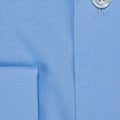 Classic Fit, Classic Collar, Double Cuff Shirt in a Plain Blue Sea Island Quality Poplin Cotton