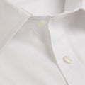 Classic Fit, Classic Collar, Two Button Cuff Shirt in a White Herringbone Cotton