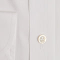 Classic Fit, Classic Collar, Two Button Cuff Shirt in a White Herringbone Cotton