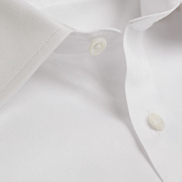 Classic Fit, Classic Collar, Two Button Cuff Shirt in a White Small Squares
