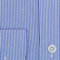 Classic Fit, Cut-away Collar, 2 Button Cuff Shirt in a Blue & White Fine Bengal Poplin Cotton
