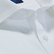 Classic Fit, Cut-away Collar, Double Cuff Shirt in a Multi Satin Stripe White-On-White Cotton