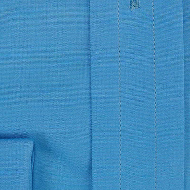 Classic Fit, Cut-away Collar, Double Cuff Shirt in a Plain Blue Poplin Cotton