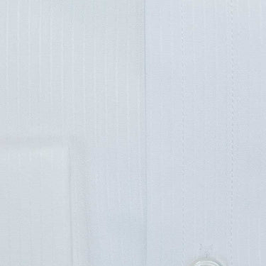 Classic Fit, Cut-away Collar, Double Cuff Shirt in a Satin Stripe White-On-White Cotton