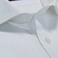 Classic Fit, Cut-away Collar, Double Cuff Shirt in a Satin Stripe White-On-White Cotton