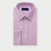 Classic Fit Lilac Herringbone Cotton Shirt with Classic Collar & Double Cuff