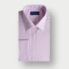 Classic Fit Lilac Micro Check Cotton Shirt with Classic Collar & Double Cuff