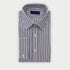 Classic Fit Navy Candy Stripe Cotton Shirt with Classic Collar & Double Cuff